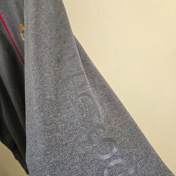 Elevate Quality Gray Red Trim Embroidered Full Zip Mock Neck Track Jacket Size L - Picture 7 of 10